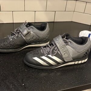 Adidas Powerlift Shoes in Dark Gray and Silver